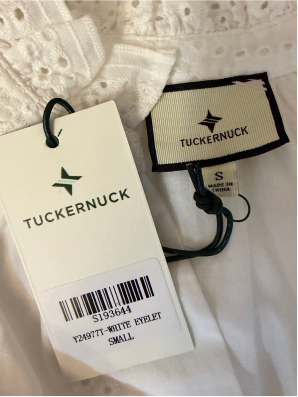 Tuckernuck White Eyelet Crawford Dress Cotton Tiered Mini XS - Picture 4 of 9